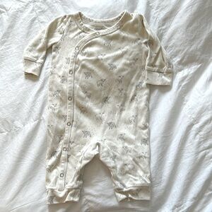 Pehr 100% Organic Cotton Baby Kimono Romper, Lamb pattern, 6-12 months
